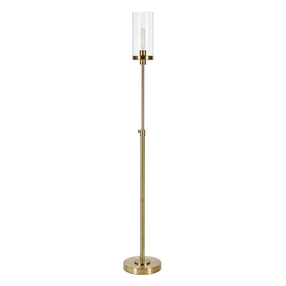 Hudson & Canal - Frieda 66in Tall Floor Lamp with Glass Shade in Brass/Clear - FL0309 veiw 1