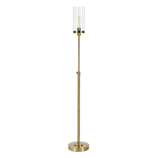 Hudson & Canal - Frieda 66in Tall Floor Lamp with Glass Shade in Brass/Clear - FL0309 veiw 1