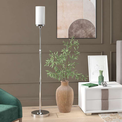 Hudson & Canal - Frieda 66in Tall Floor Lamp with Glass Shade in Polished Nickel/White Milk - FL1085 veiw 2
