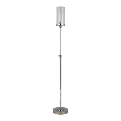 Hudson & Canal - Frieda 66in Tall Floor Lamp with Glass Shade in Polished Nickel/Clear - FL0457 veiw 1