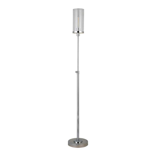 Hudson & Canal - Frieda 66in Tall Floor Lamp with Glass Shade in Polished Nickel/Clear - FL0457 veiw 1