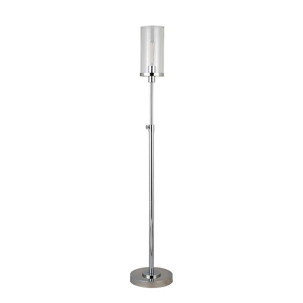 Hudson & Canal - Frieda 66in Tall Floor Lamp with Glass Shade in Polished Nickel/Clear - FL0457 veiw 3