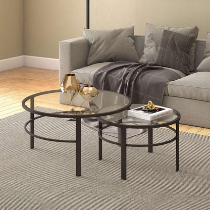 Hudson & Canal - Gaia Round Nested Coffee Table in Blackened Bronze - CT0051 veiw 2
