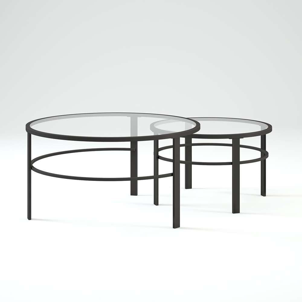 Hudson & Canal - Gaia Round Nested Coffee Table in Blackened Bronze - CT0051 veiw 3