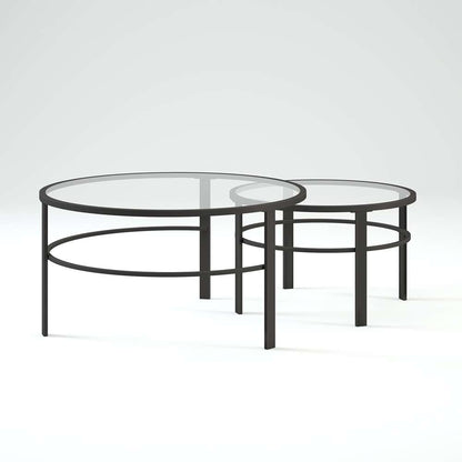 Hudson & Canal - Gaia Round Nested Coffee Table in Blackened Bronze - CT0051 veiw 3
