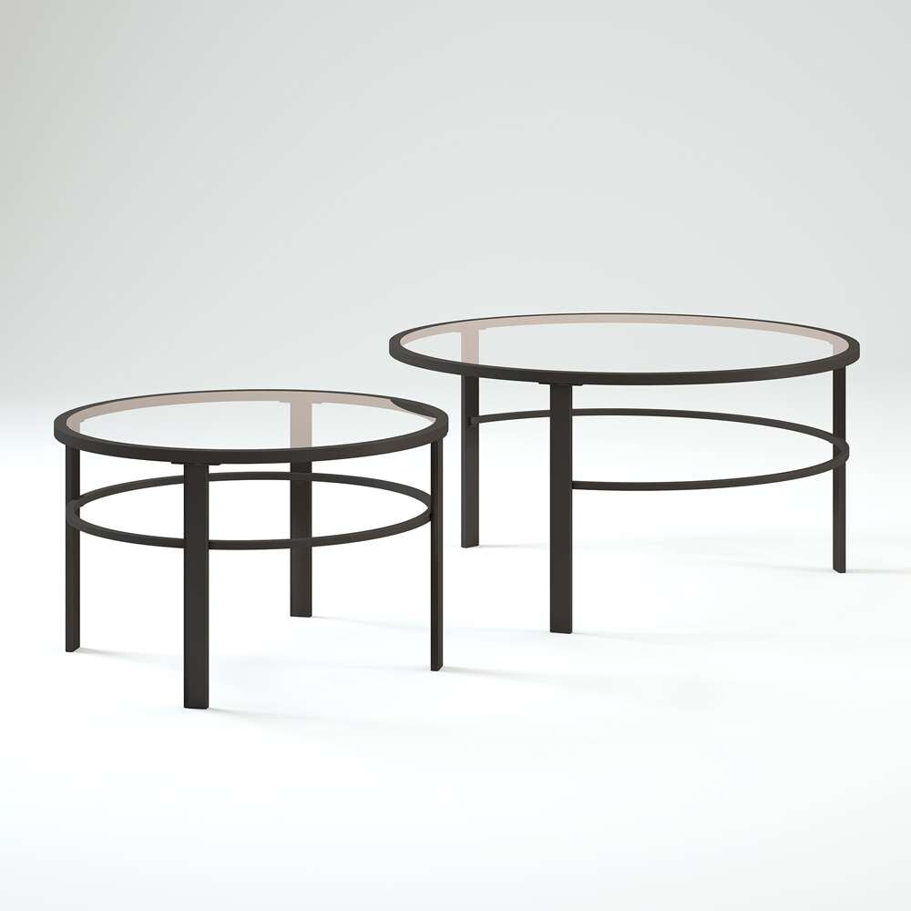 Hudson & Canal - Gaia Round Nested Coffee Table in Blackened Bronze - CT0051 veiw 4