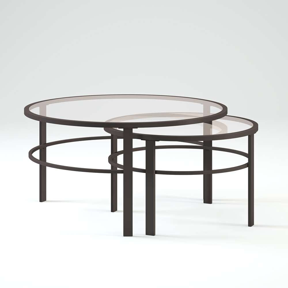 Hudson & Canal - Gaia Round Nested Coffee Table in Blackened Bronze - CT0051 veiw 5