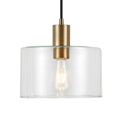 Hudson & Canal - Henri 10in Wide Pendant with Glass Shade in Brass/Clear - PD0096 veiw 3