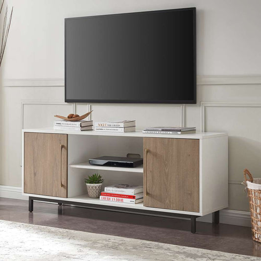 Hudson & Canal - Julian Rectangular TV Stand for TVs up to 65in in White/Antiqued Gray Oak - TV1680 veiw 2