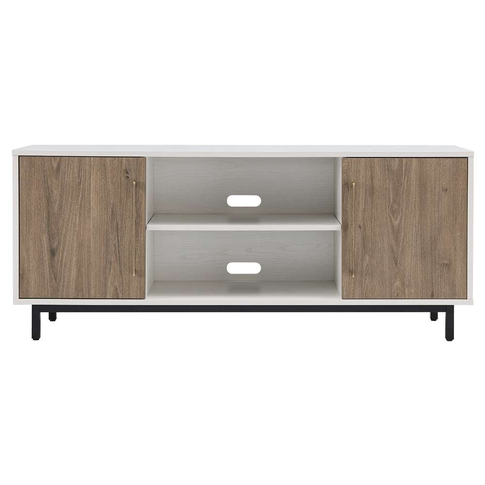 Hudson & Canal - Julian Rectangular TV Stand for TVs up to 65in in White/Antiqued Gray Oak - TV1680 veiw 3