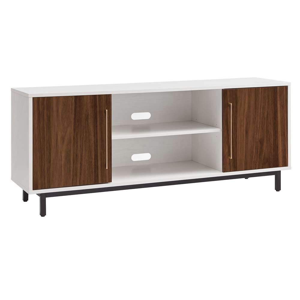 Hudson & Canal - Julian Rectangular TV Stand for TVs up to 65in in White/Walnut - TV1681 veiw 1