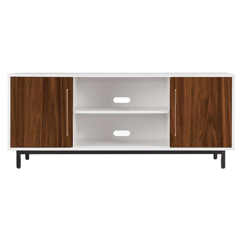 Hudson & Canal - Julian Rectangular TV Stand for TVs up to 65in in White/Walnut - TV1681 veiw 3
