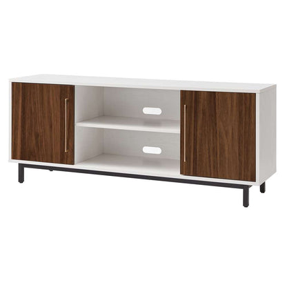 Hudson & Canal - Julian Rectangular TV Stand for TVs up to 65in in White/Walnut - TV1681 veiw 4