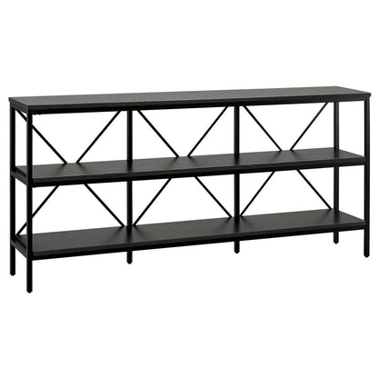 Hudson & Canal - Kira 64in Wide Rectangular Console Table in Blackened Bronze/Black Grain - AT1359 veiw 1