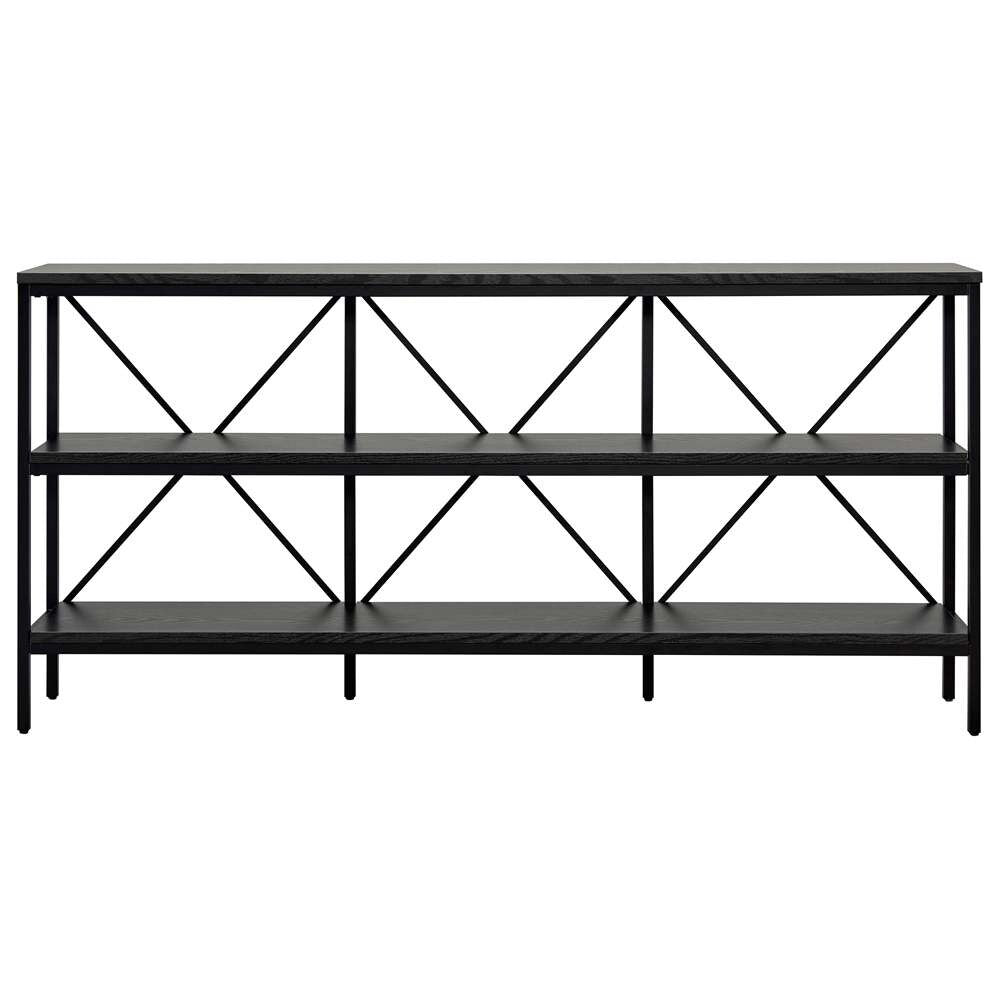 Hudson & Canal - Kira 64in Wide Rectangular Console Table in Blackened Bronze/Black Grain - AT1359 veiw 3