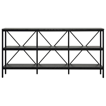 Hudson & Canal - Kira 64in Wide Rectangular Console Table in Blackened Bronze/Black Grain - AT1359 veiw 3