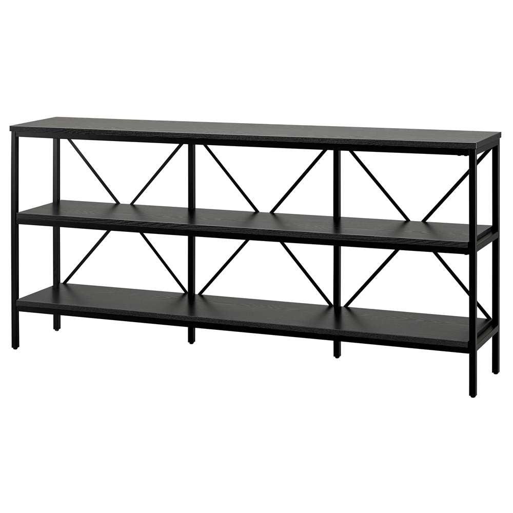 Hudson & Canal - Kira 64in Wide Rectangular Console Table in Blackened Bronze/Black Grain - AT1359 veiw 4
