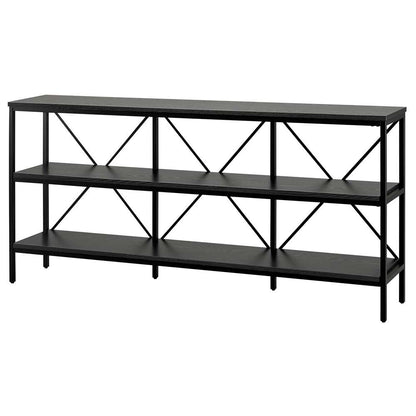 Hudson & Canal - Kira 64in Wide Rectangular Console Table in Blackened Bronze/Black Grain - AT1359 veiw 4