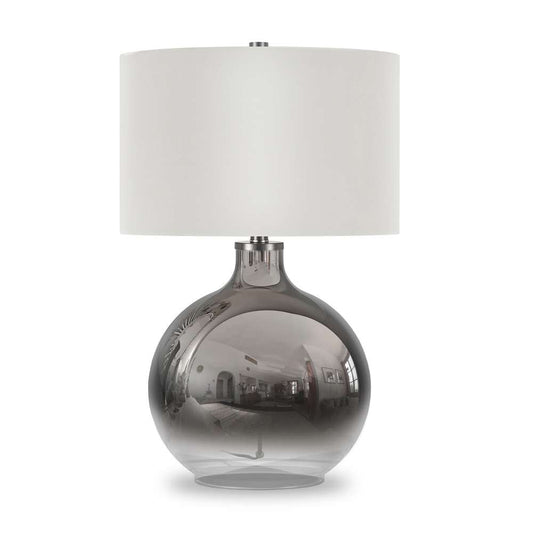 Hudson & Canal - Laelia 24.75in Tall Table Lamp with Fabric Shade in Chrome Glass/White - TL0009 veiw 1