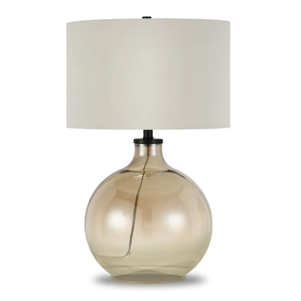 Hudson & Canal - Laelia 24.75in Tall Table Lamp with Fabric Shade in Gold Luster Glass/White - TL0016 veiw 1