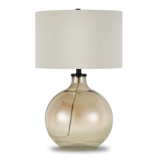 Hudson & Canal - Laelia 24.75in Tall Table Lamp with Fabric Shade in Gold Luster Glass/White - TL0016 veiw 1