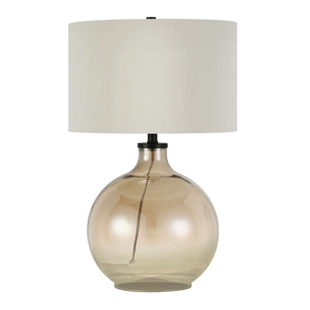 Hudson & Canal - Laelia 24.75in Tall Table Lamp with Fabric Shade in Gold Luster Glass/White - TL0016 veiw 3