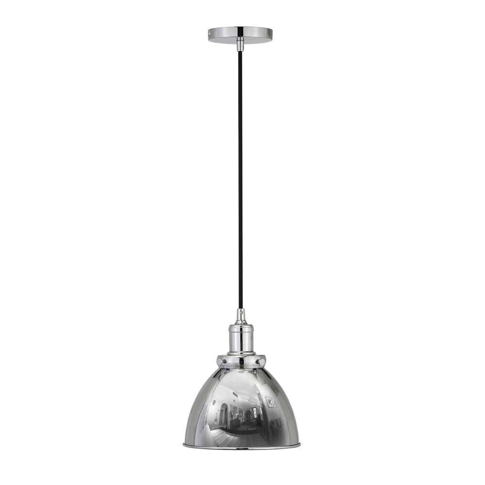 Hudson & Canal - Madison 8in Wide Pendant with Metal Shade in Polished Nickel/Polished Nickel - PD0352 veiw 1