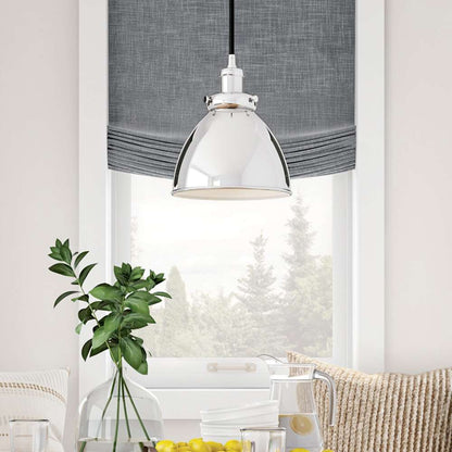 Hudson & Canal - Madison 8in Wide Pendant with Metal Shade in Polished Nickel/Polished Nickel - PD0352 veiw 2