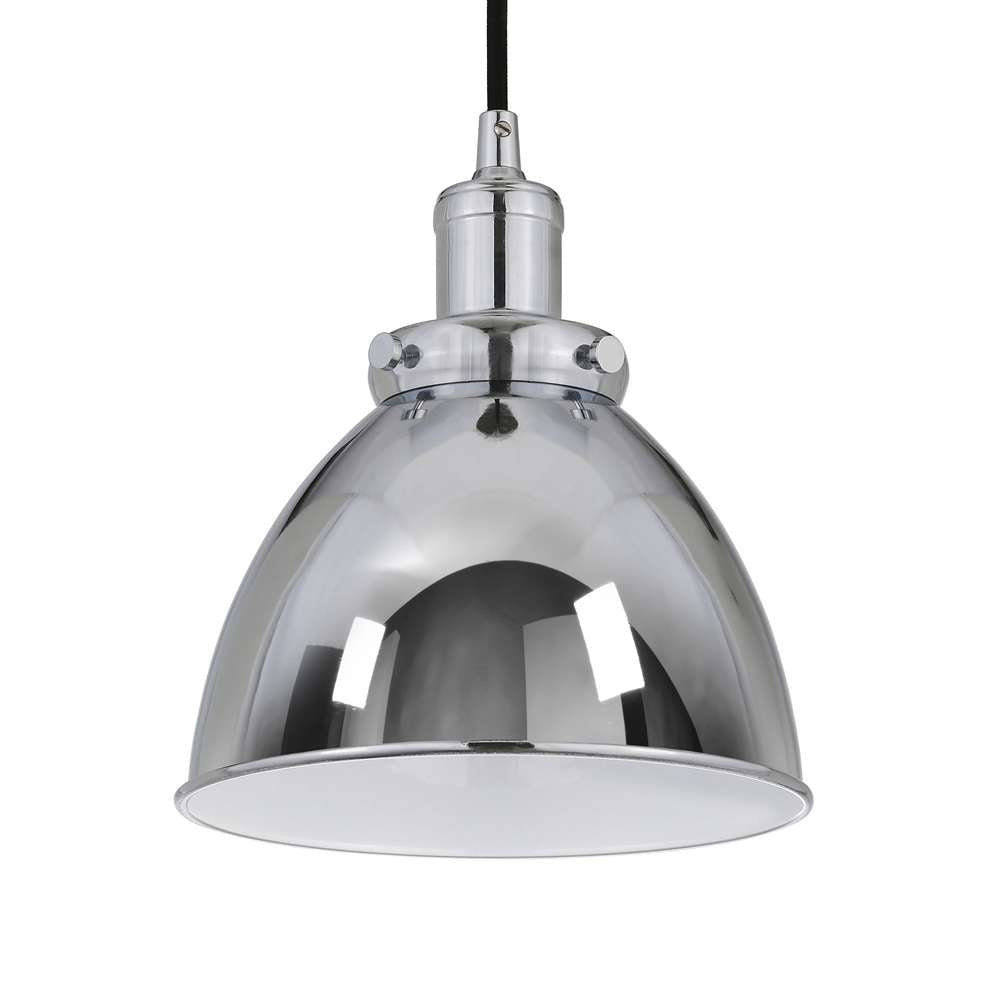 Hudson & Canal - Madison 8in Wide Pendant with Metal Shade in Polished Nickel/Polished Nickel - PD0352 veiw 3