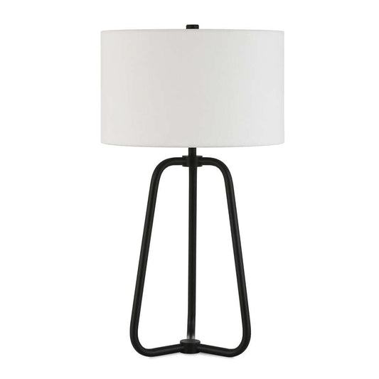 Hudson & Canal - Marduk 25.5in Tall Table Lamp with Fabric Shade in Blackened Bronze/White - TL0126 veiw 1