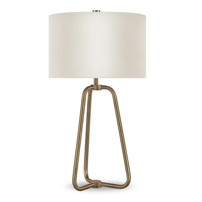 Hudson & Canal - Marduk 25.5in Tall Table Lamp with Fabric Shade in Brass/White - TL0001 veiw 1
