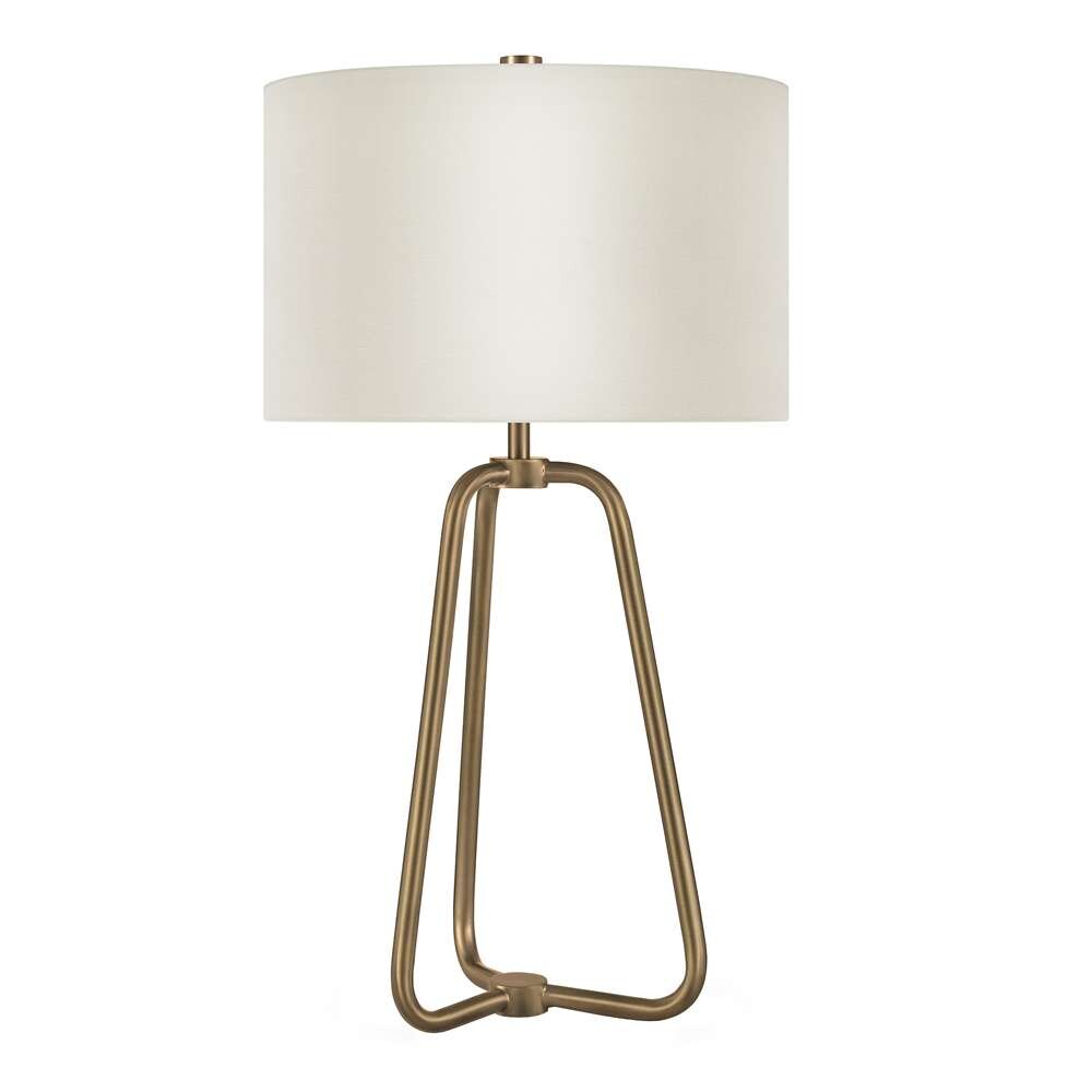 Hudson & Canal - Marduk 25.5in Tall Table Lamp with Fabric Shade in Brass/White - TL0001 veiw 3