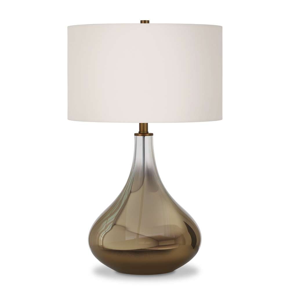 Hudson & Canal - Mirabella 25.5in Tall Table Lamp with Fabric Shade in Ombre Brass Glass/White - TL0027 veiw 1