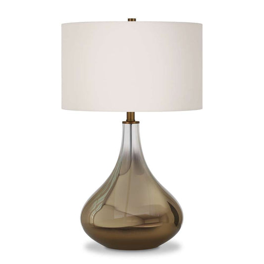 Hudson & Canal - Mirabella 25.5in Tall Table Lamp with Fabric Shade in Ombre Brass Glass/White - TL0027 veiw 1