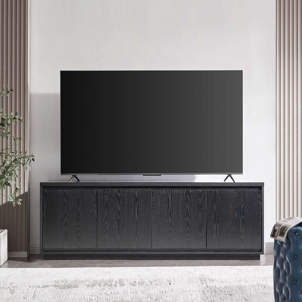 Hudson & Canal - Presque Rectangular TV Stand for TVs up to 75in in Black Grain - TV1854 veiw 2