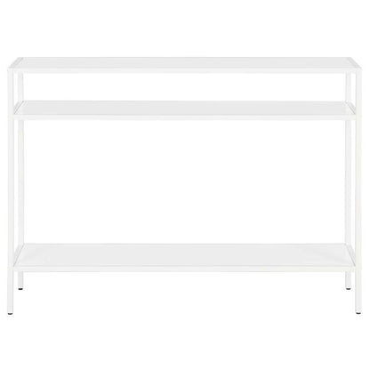 Hudson & Canal - Ricardo 42in Wide Rectangular Console Table with Metal Shelves in Matte White - AT1033 veiw 3
