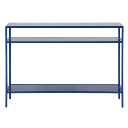Hudson & Canal - Ricardo 42in Wide Rectangular Console Table with Metal Shelves in Mykonos Blue - AT1153 veiw 3