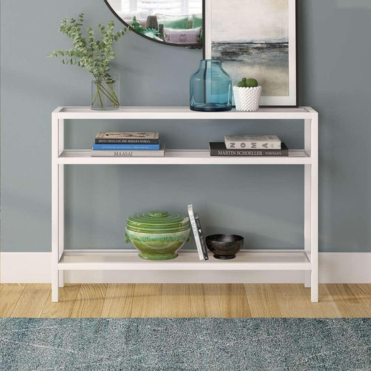 Hudson & Canal - Sivil 42in Wide Rectangular Console Table in White - AT0434 veiw 2