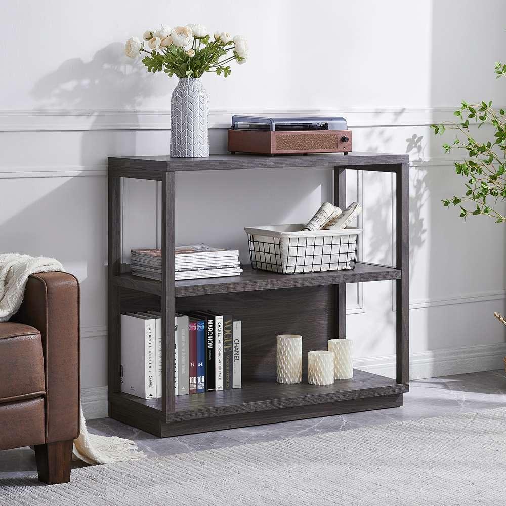 Hudson & Canal - Thalia 33in Tall Rectangular Bookcase in Alder Brown - BK1272 veiw 2