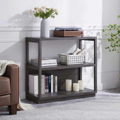 Hudson & Canal - Thalia 33in Tall Rectangular Bookcase in Alder Brown - BK1272 veiw 2