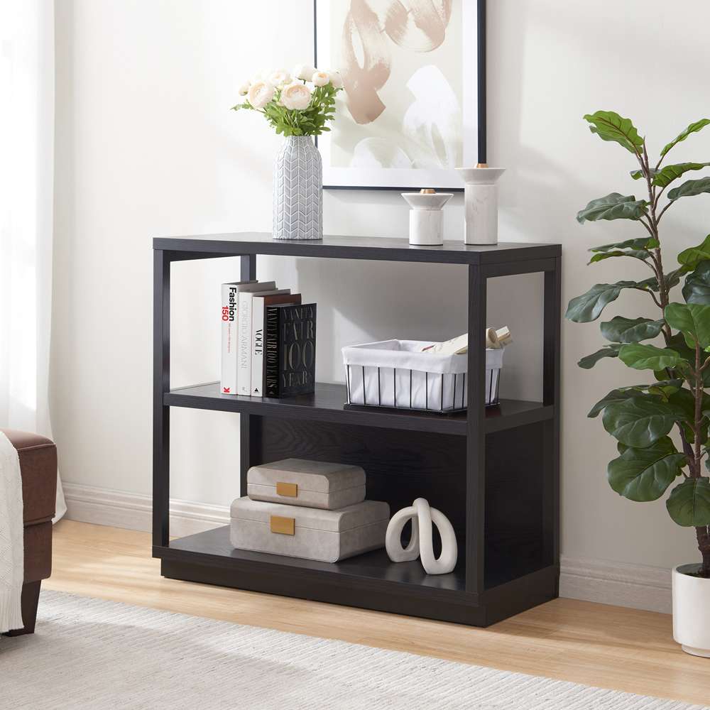 Hudson & Canal - Thalia 33in Tall Rectangular Bookcase in Black - BK1269 veiw 2