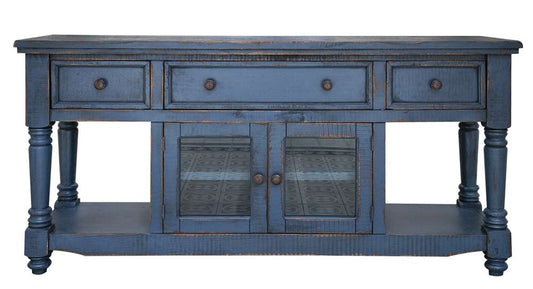 IFD - Aruba 70in TV Stand, w/3 Drawers & 2 Doors, in Dark Blue Finish - IFD7333STN70DK veiw 1
