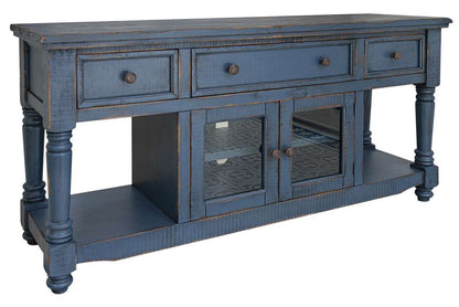 IFD - Aruba 70in TV Stand, w/3 Drawers & 2 Doors, in Dark Blue Finish - IFD7333STN70DK veiw 3