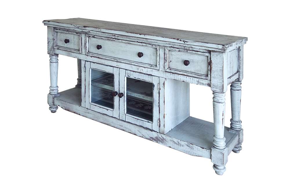 IFD - Aruba 70in TV Stand, w/3 Drawers & 2 Doors, in Sky Blue Finish - IFD7333STN70BL veiw 1