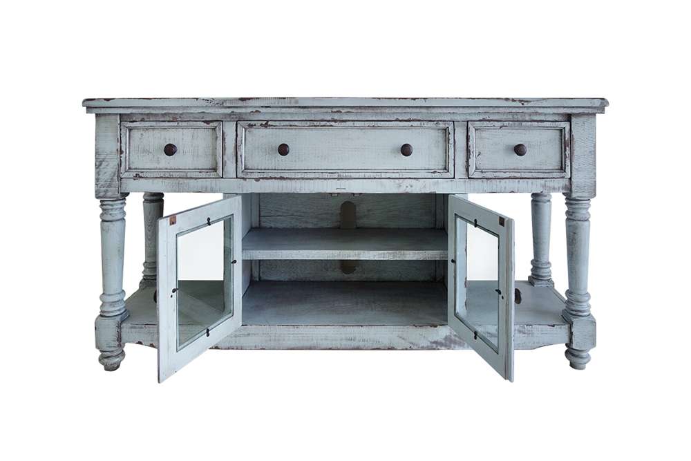 IFD - Aruba 70in TV Stand, w/3 Drawers & 2 Doors, in Sky Blue Finish - IFD7333STN70BL veiw 2