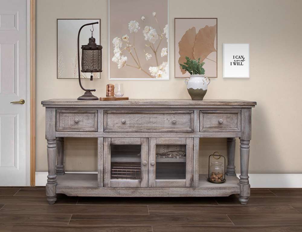 IFD - Aruba 70 TV Stand, w/3 Drawers & 2 Doors, in White Sea Finish - IFD7333STN70WS veiw 2