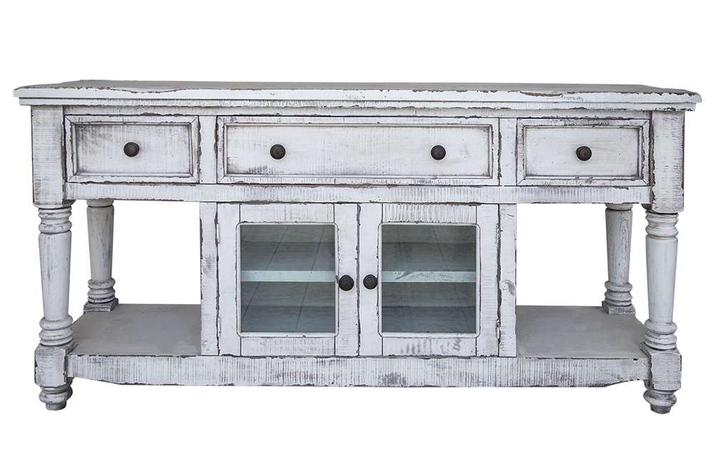 IFD - Aruba 70in TV Stand, w/3 Drawers & 2 Doors, in White Finish - IFD7333STN70WT veiw 1