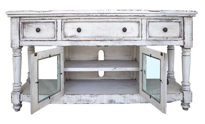 IFD - Aruba 70in TV Stand, w/3 Drawers & 2 Doors, in White Finish - IFD7333STN70WT veiw 2