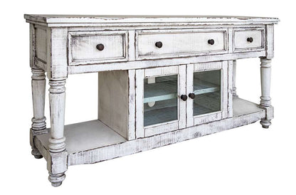 IFD - Aruba 70in TV Stand, w/3 Drawers & 2 Doors, in White Finish - IFD7333STN70WT veiw 3