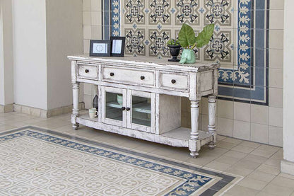 IFD - Aruba 70in TV Stand, w/3 Drawers & 2 Doors, in White Finish - IFD7333STN70WT veiw 4